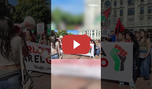 Embedded thumbnail for Cientos de estudiantes se concentran en Oviedo para apoyar a la Global Sumud Flotilla