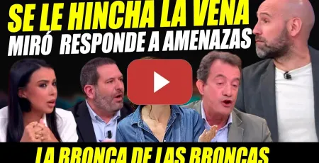 Embedded thumbnail for GONZALO MIRÓ RESPONDE AL PELELE DE AYUSO CON LA VENA HINCHADA Y SE LÍA EN PLATÓ  ¡MACHISTA Y FALTÓN!
