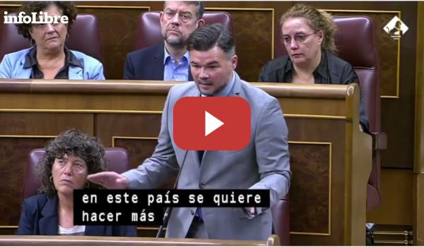 Embedded thumbnail for Rufián, a Sánchez: &quot;Lo que puede acabar con su gobierno es el drama de la vivienda&quot;