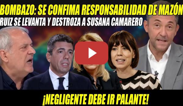 Embedded thumbnail for BOMBA:Javier Ruiz se LEVANTA y DESTROZA a Camarero-Mazón-PALANTE-Morant ESTALLA por NEGLIGENCIA