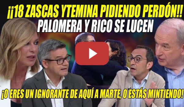 Embedded thumbnail for Palomera y Rico SE LUCEN con 18 ZASCAS y RETRATAN a Feijóo, Ayuso y PALMEROS⚡MÚSCULO informativo