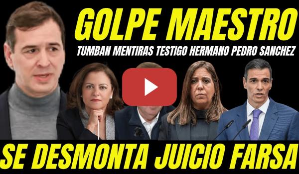 Embedded thumbnail for ABOGADO HERMANO PEDRO SÁNCHEZ DESMONTA MENTIRAS DE LA TESTIGO CLAVE ACUSACIÓN MANOS LIMPIAS