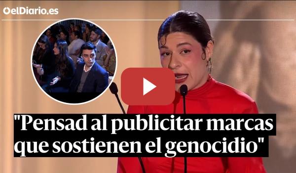 Embedded thumbnail for El discurso de Nerea Pérez de las Heras en los Ídolo sobre la publicidad de influencers al genocidio