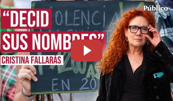 Embedded thumbnail for Son ya 14 mujeres, una niña y un niño: decid sus nombres, por Cristina Fallarás