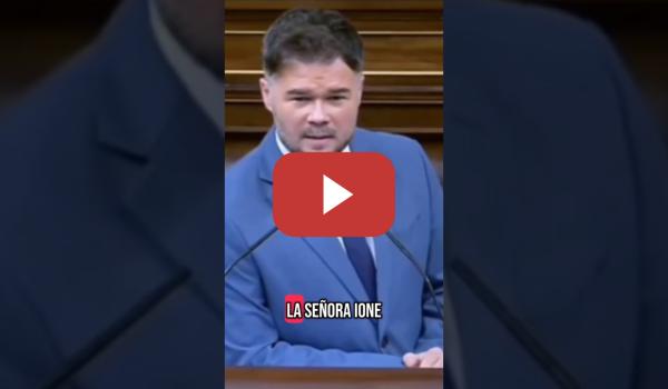 Embedded thumbnail for Gabriel Rufián pone en su sitio a Sánchez reivindicando a la ex ministra Ione Belarra
