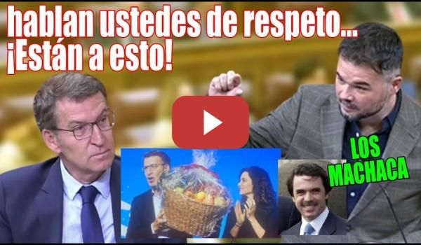 Embedded thumbnail for Rufián APLASTA a Feijóo y la PONE LA CARA ROJA por los SOBRES de Génova que se REPARTÍAN en el PP🔥