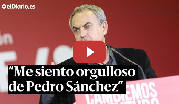 Embedded thumbnail for Zapatero defiende el "no a la guerra" de Pedro Sánchez: "Eso es ser patriota"