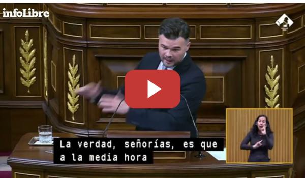 Embedded thumbnail for Rufián: “Desaparecer como Mazón, delegar como Ayuso y rajar como Feijóo”
