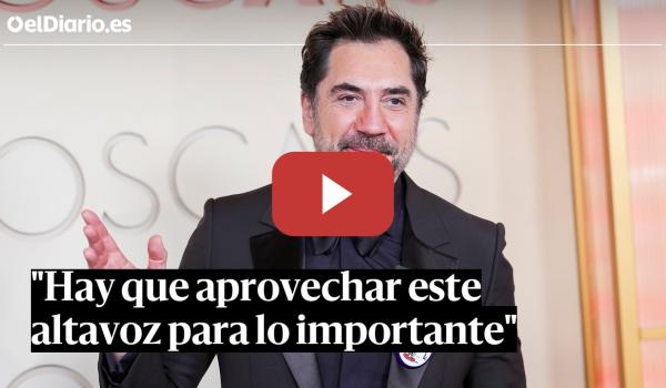 Embedded thumbnail for Bardem carga en los Óscar contra el conflicto en Oriente Medio y asegura que es "ilegal"