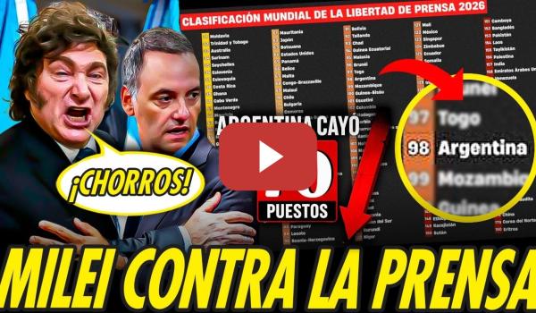 Embedded thumbnail for ARGENTINA CAE EN PICADO EN LIBERTAD DE PRENSA Y MILEI SE QUEMA DEFENDIENDO A ADORNI