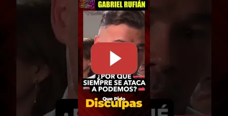Embedded thumbnail for Rufián pide disculpas y se pregunta por qué se ataca a Podemos siempre desde todos lados.