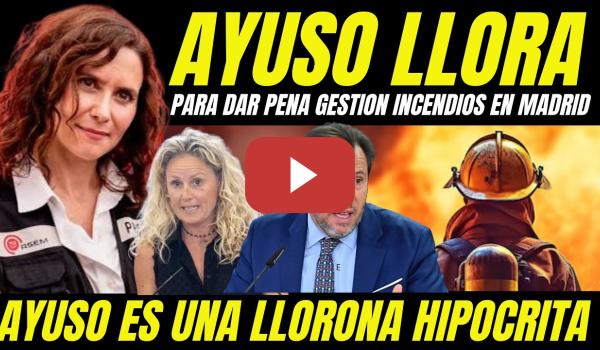 Embedded thumbnail for AYUSO LLORA PARA DAR PENA INCENDIOS EN MADRID Y RECIBE DURO CORRECTIVO POR HIPÓCRITA