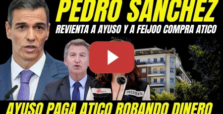 Embedded thumbnail for PEDRO SÁNCHEZ REVIENTA A AYUSO Y FEIJÓO "ACUSA A AYUSO ROBAR DINERO PÚBLICO PARA COMPRARSE UN ÁTICO"