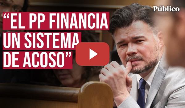 Embedded thumbnail for Rufián se encara con el PP y defiende a Santaolalla: "Están alimentando una bestia que les comerá"