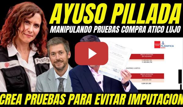 Embedded thumbnail for AYUSO PILLADA "MANIPULA PRUEBAS COMPRA ÁTICO PARA EVITAR IMPUTACIÓN FISCALÍA TRÁFICO DE INFLUENCIAS