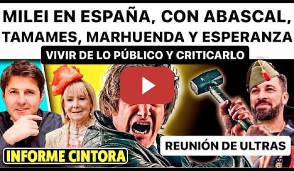 Embedded thumbnail for El hijo de Aznar, el presidente de la patronal y Abascal con Milei: chupar de lo público, privatizar
