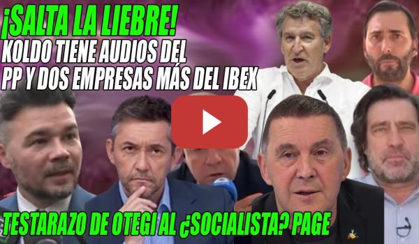 Embedded thumbnail for POTENTE TESTARAZO de Otegi a Page y PÁNICO en el PP: ¡KOLDO los GRABÓ junto con 2 EMPRESAS del IBEX!