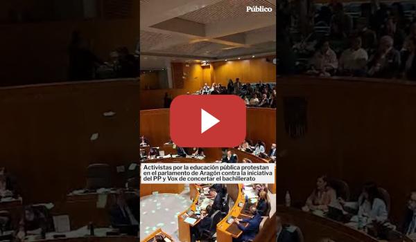 Embedded thumbnail for Activistas por la educación pública protestan contra la iniciativa de PP y Vox en Aragón