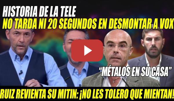 Embedded thumbnail for Javier Ruiz HISTORIA de la TELE x su REPASO a Antelo de VOX Murcia💢BRONCA💢¿PROHIBIR SEMANA SANTA?