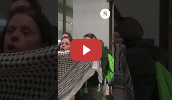 Embedded thumbnail for Un grupo de activistas señala la complicidad de Zara con Israel con una acción en Madrid