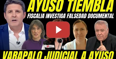 Embedded thumbnail for AYUSO ACOJONADA TRAS NUEVA DENUNCIA "FISCALÍA INVESTIGA DELITO FALSEDAD DOCUMENTAL SANIDAD"
