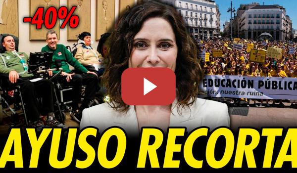Embedded thumbnail for AYUSO LE QUITA EL 40% DE LAS AYUDAS A LOS ENFERMOS DE ELA. SIGUE LA HUELGA POR LA EDUCACIÓN PÚBLICA