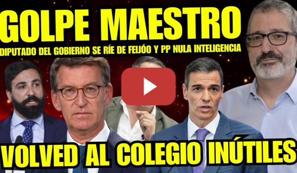 Embedded thumbnail for GOLPE MAESTRO "DIPUTADO CARLOS MARTÍN HUMILLA A FEIJÓO Y LO MANDA AL COLEGIO" NECESITAN REFUERZOS