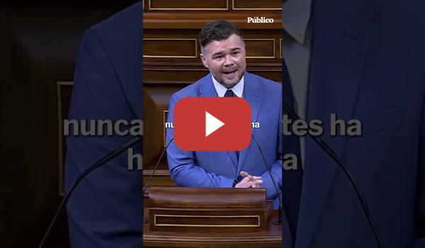 Embedded thumbnail for Rufián, a PP y Vox: "Que ustedes se parezcan más a Saladino que a Hernán Cortés no es porque sí"