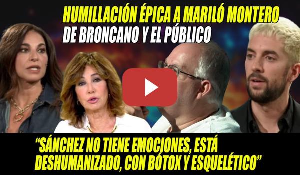 Embedded thumbnail for Sale ESCALDADA de La Revuelta Mariló Montero- David Broncano y el público la APLASTAN:&quot;Estás en 1945