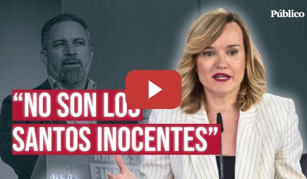 Embedded thumbnail for Pilar Alegría, a Vox: &quot;Lo peligroso es que el PP está dispuesto a blanquear este delirio xenófobo&quot;