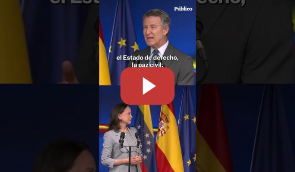 Embedded thumbnail for Feijóo blanquea a María Corina Machado: "Es una de las grandes voces de la libertad y la democracia"