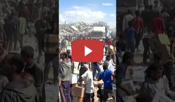 Embedded thumbnail for Los palestinos acuden a los camiones con ayuda humanitaria en Jan Yunis, en la Franja de Gaza